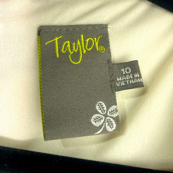 Taylor Cocktail Party Black and Cream Dress Size 10 - Picture 5 of 7